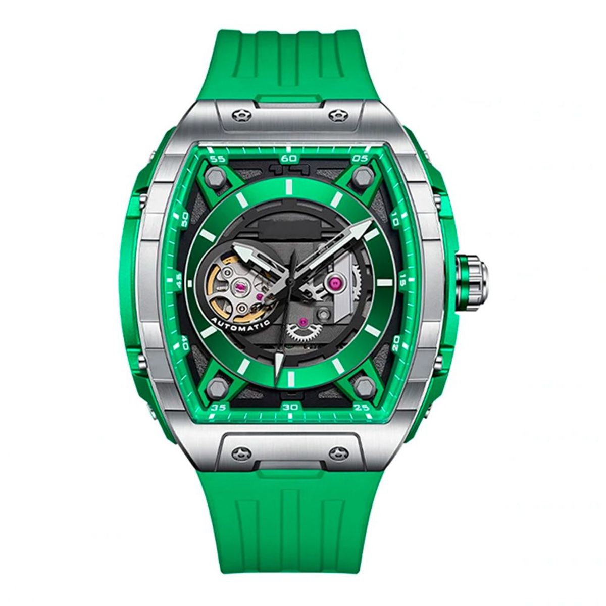 GFORCE - Reloj G-force At9812 Automatico Cuadrado Hombre + Estuche