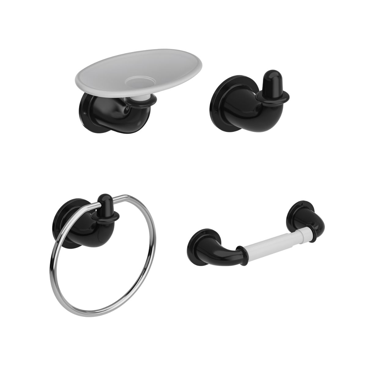 GRIVAL - Kit GRIVAL por 4 Accesorios Valencia negro