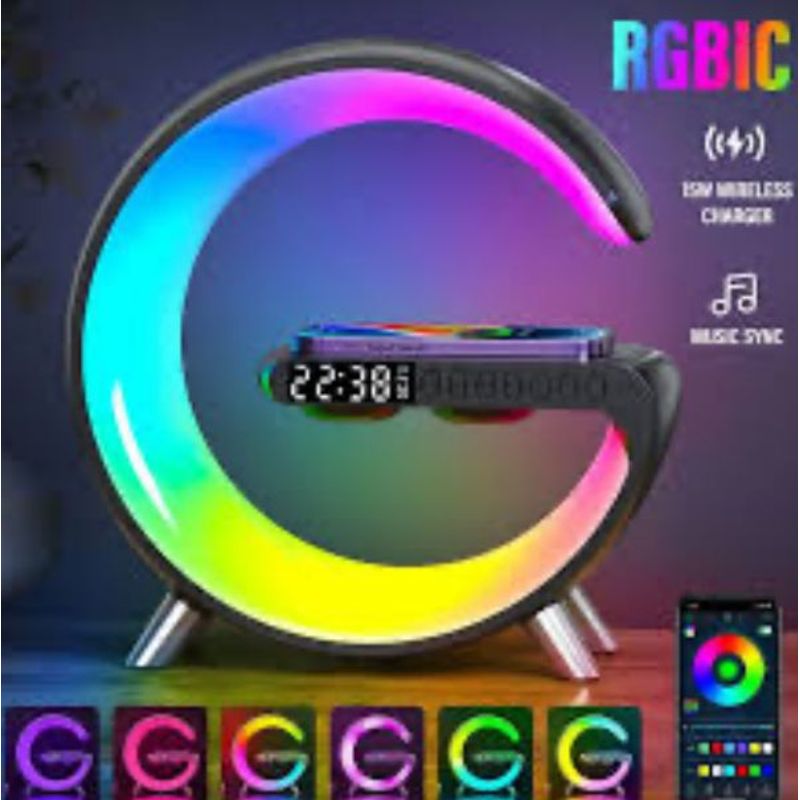 GENERICO - Lampara Parlante Bluetooth Luz Rgb Carga Inalambrica Celular