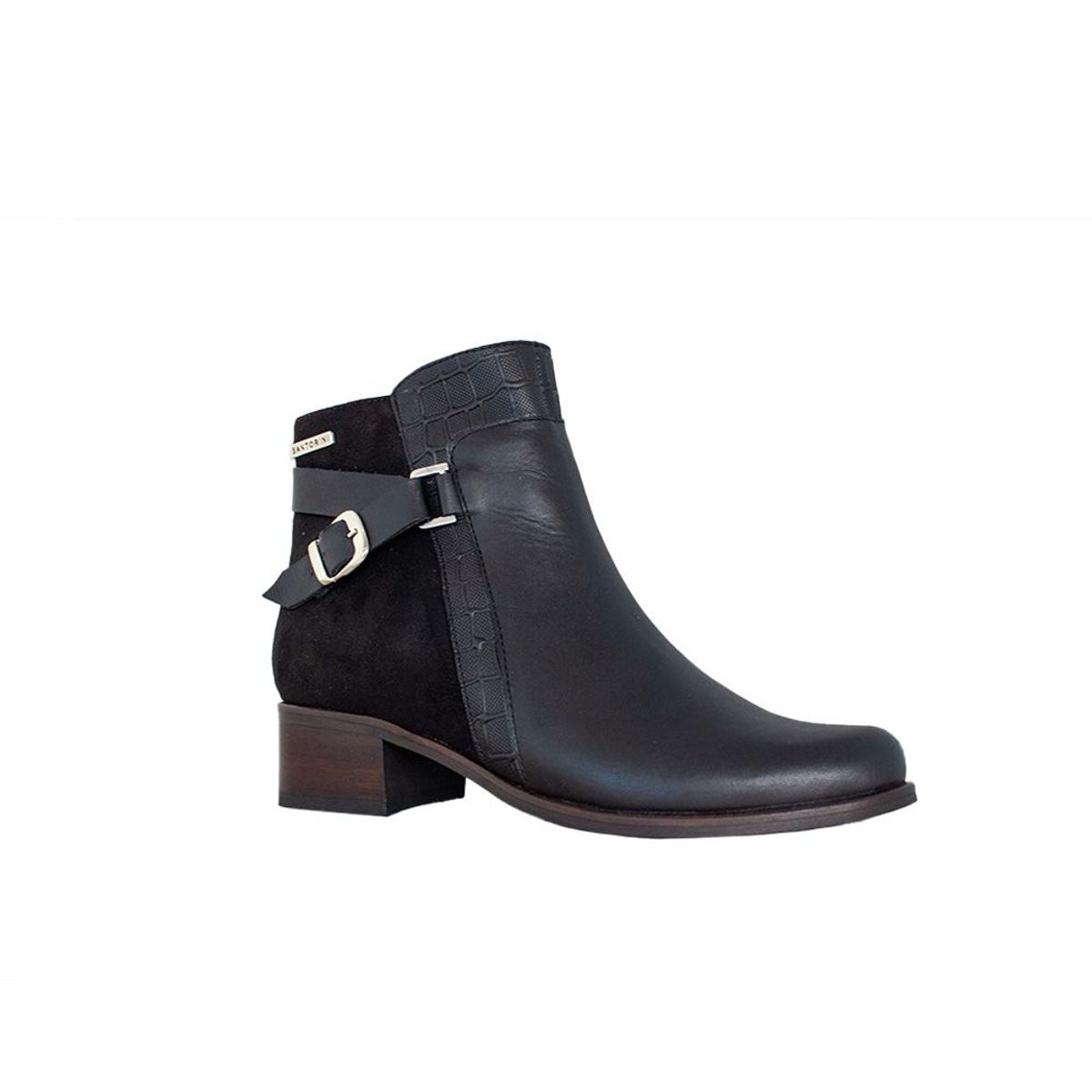 SANTORINI - BOTINES PARA MUJER PERETEA CUERO NEGRO
