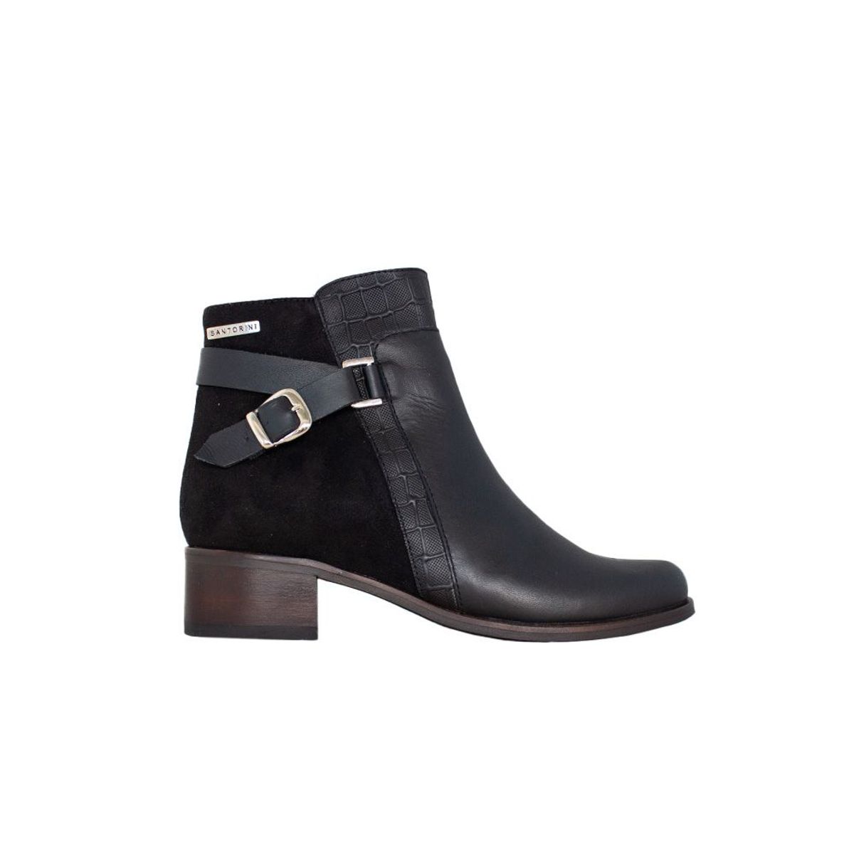 SANTORINI - BOTINES PARA MUJER PERETEA CUERO NEGRO
