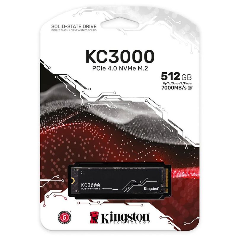 KINGSTON - Unidad Sólida M2 kingston KC3000 512GB DRAM 512MB