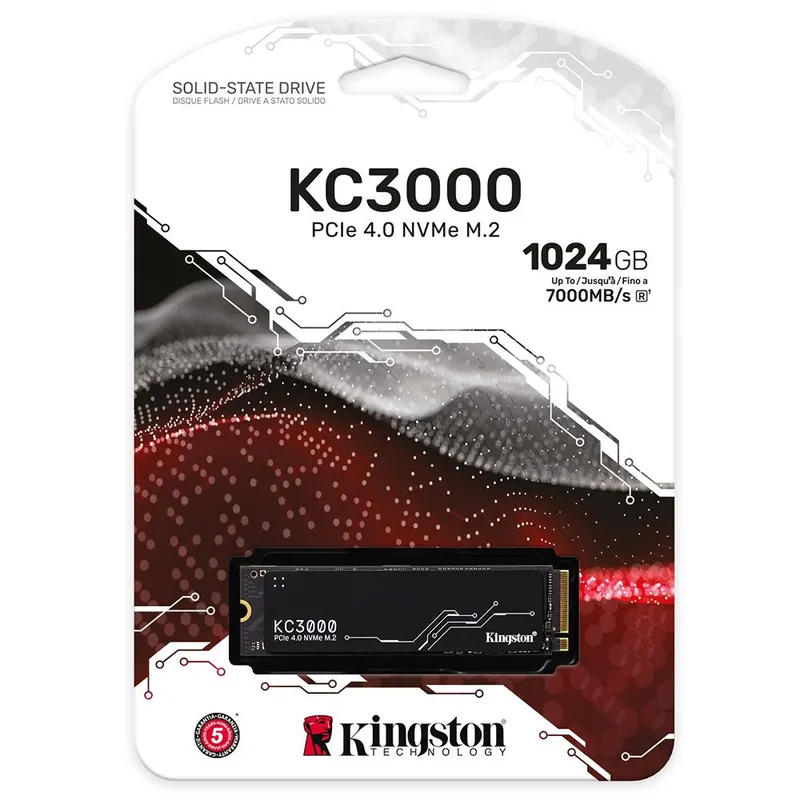 KINGSTON - Unidad Sólida M2 kingston KC3000 1TB DRAM 1GB