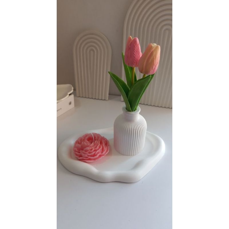 DECORACIONES ALE Y GABI - FLORERO KALIO BASE DECORATIVA VELA Y TULIPANES