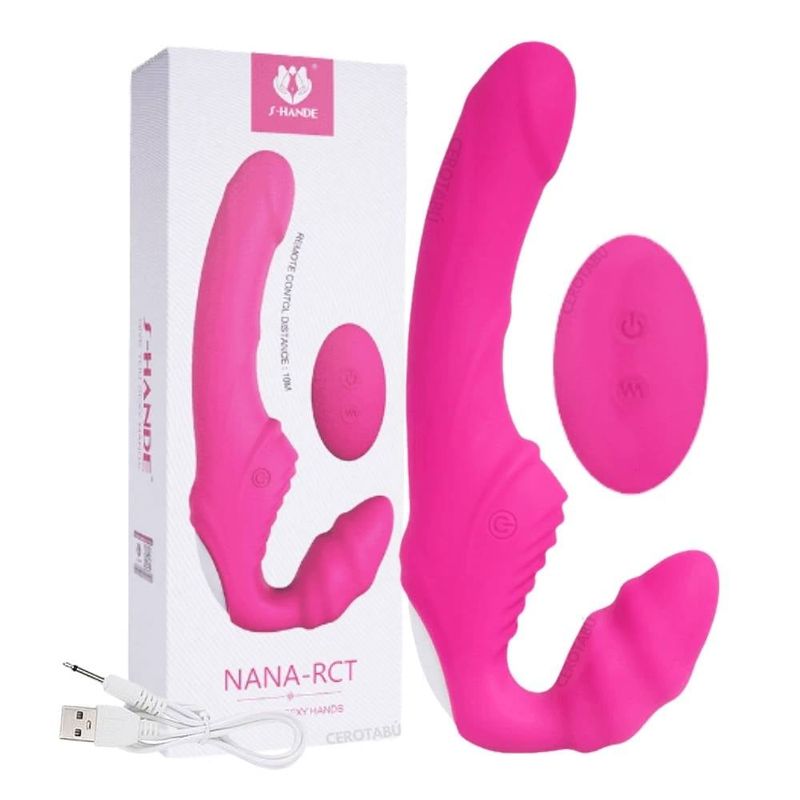 GENERICO - Arnés Consolador Vibrador Doble Estimulación Juguete Sexual