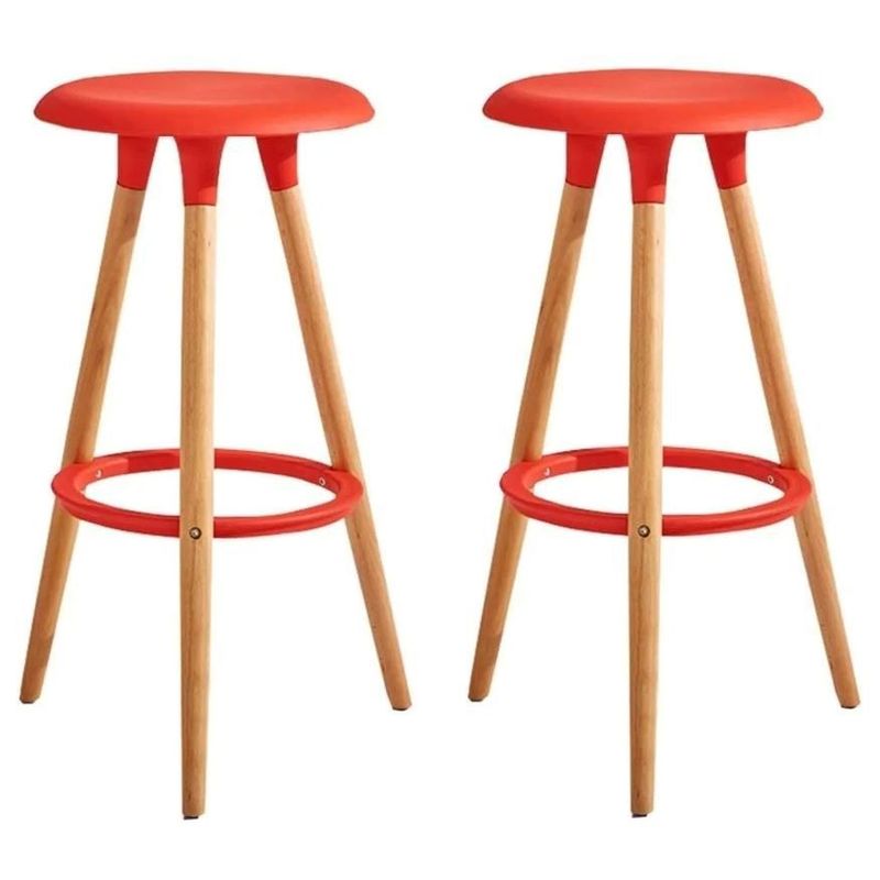 MOBLIHOUSE - Set X2 Silla Barra Lucca Roja Moblihouse