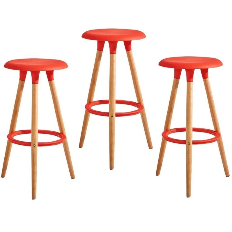 MOBLIHOUSE - Set X3 Silla Barra Lucca Roja Moblihouse