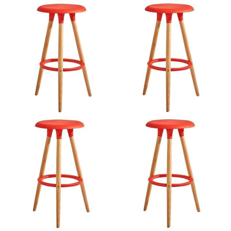 MOBLIHOUSE - Set X4 Silla Barra Lucca Roja Moblihouse