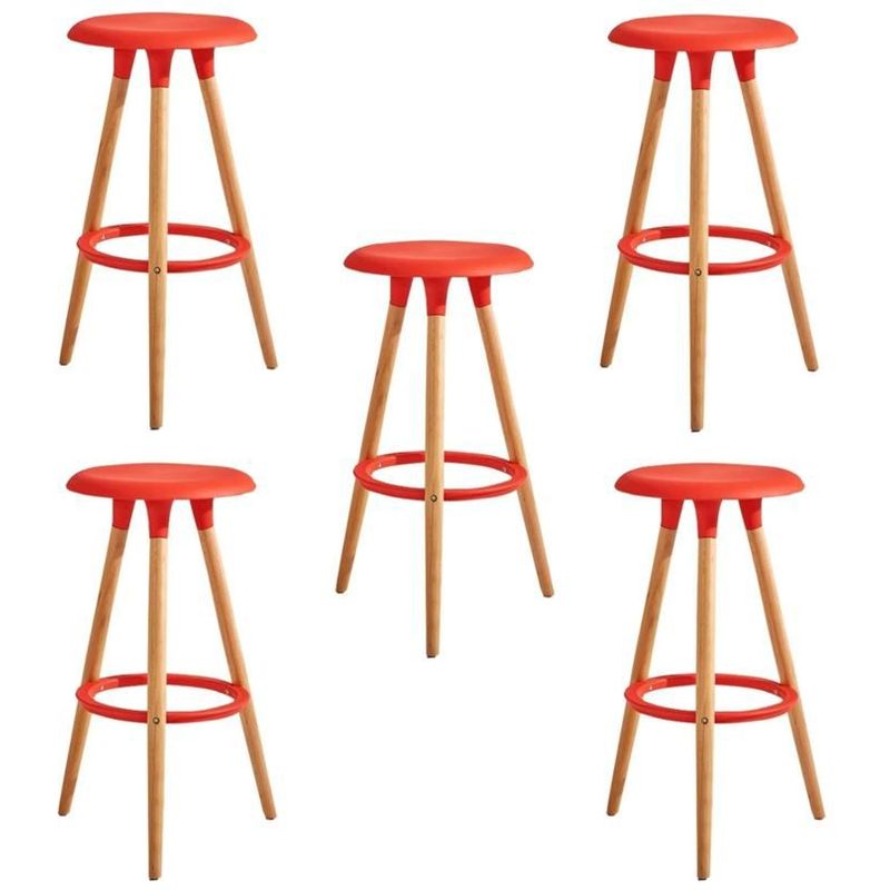 MOBLIHOUSE - Set X5 Silla Barra Lucca Roja Moblihouse
