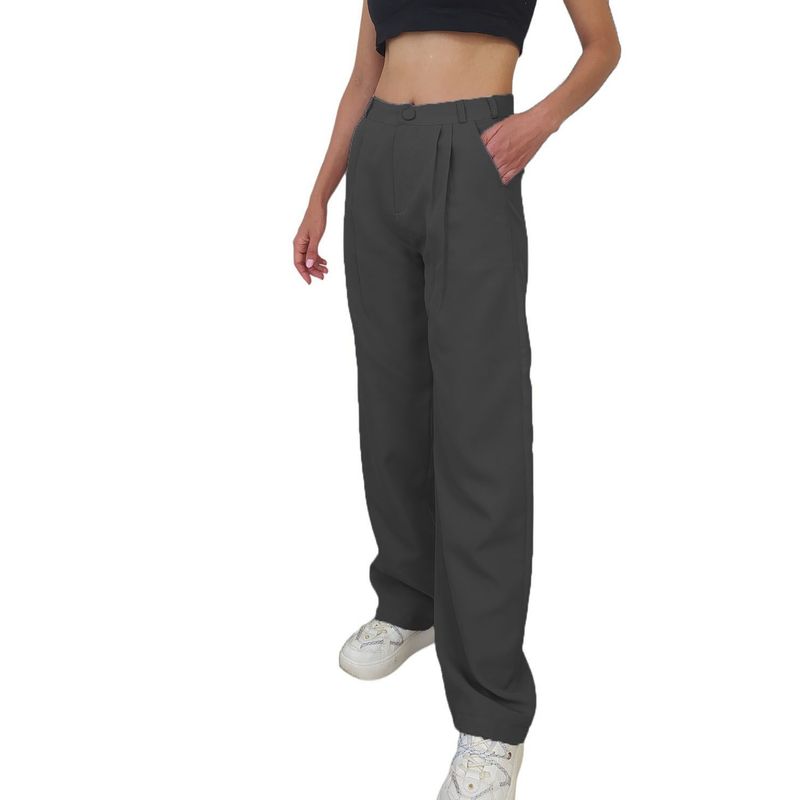 ASTRONAUT - Pantalón Para Mujer Bota Recta Ancha Pasadores Plisado Marca Astronaut