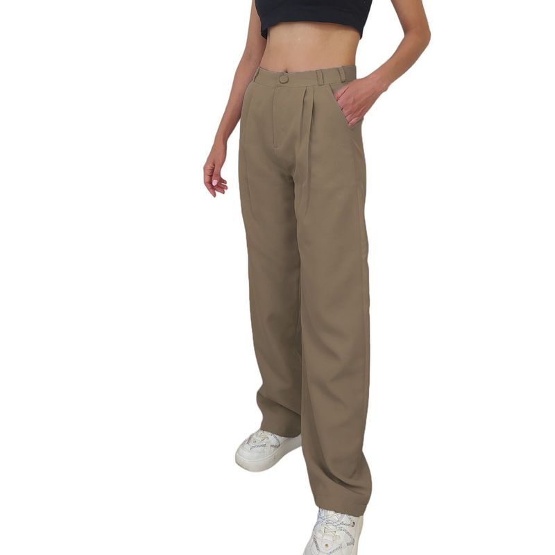 ASTRONAUT - Pantalón Para Mujer Bota Recta Ancha Pasadores Plisado Marca Astronaut