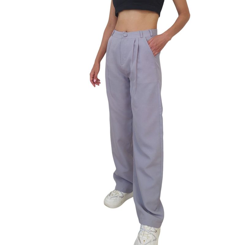 ASTRONAUT - Pantalón Para Mujer Bota Recta Ancha Pasadores Plisado Marca Astronaut