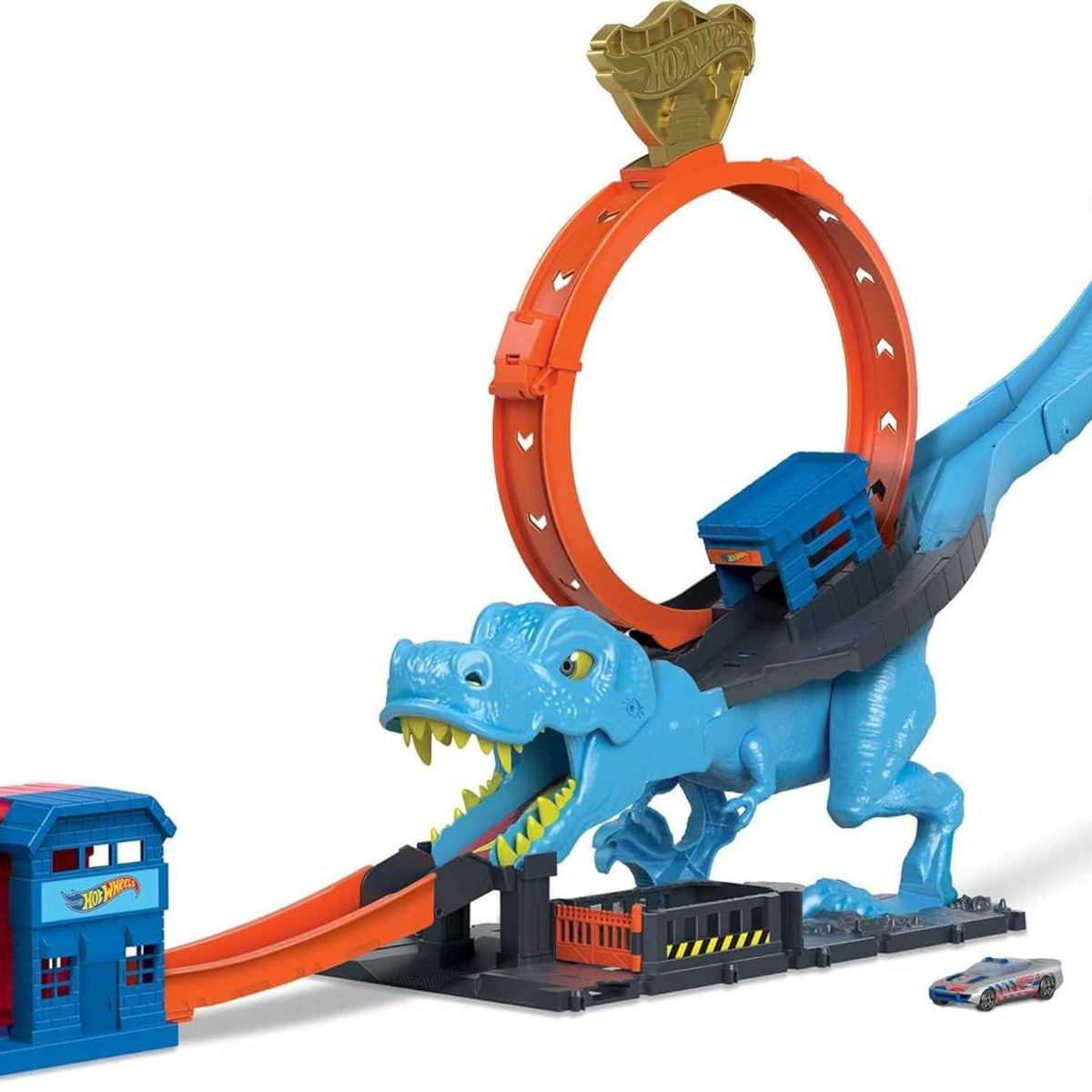 HOT WHEELS - Pista Hot Wheels City T-Rex Azul Chomp Down