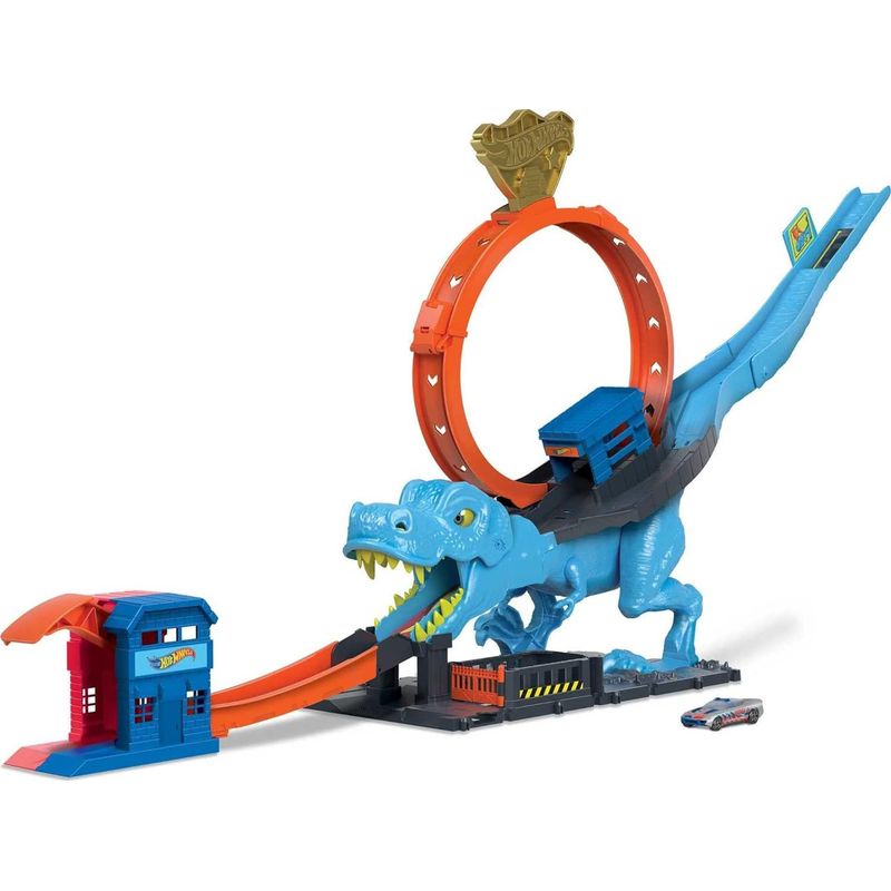 HOT WHEELS - Pista Hot Wheels City T-Rex Azul Chomp Down