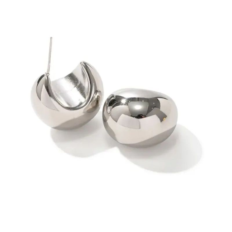 GENERICO - Aretes En Forma De C Gota De Agua Estilo Europeo Plateado
