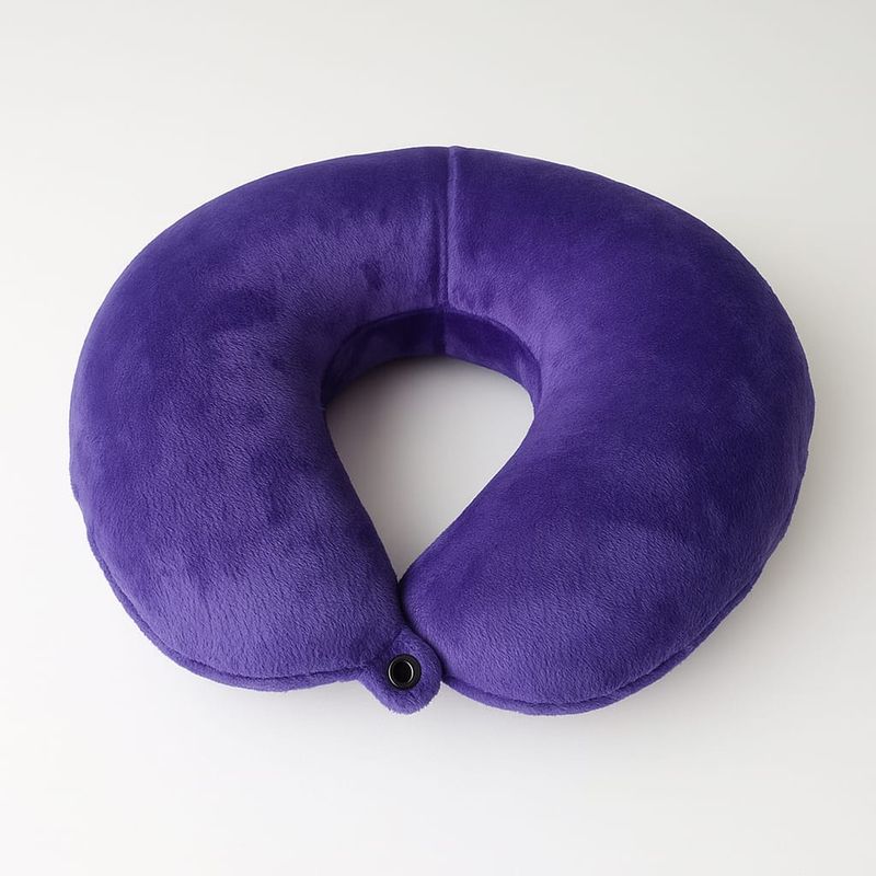 GENERICO - Almohada De Viaje Cojin Viajero abrigados Funda Con Cremallera Morado