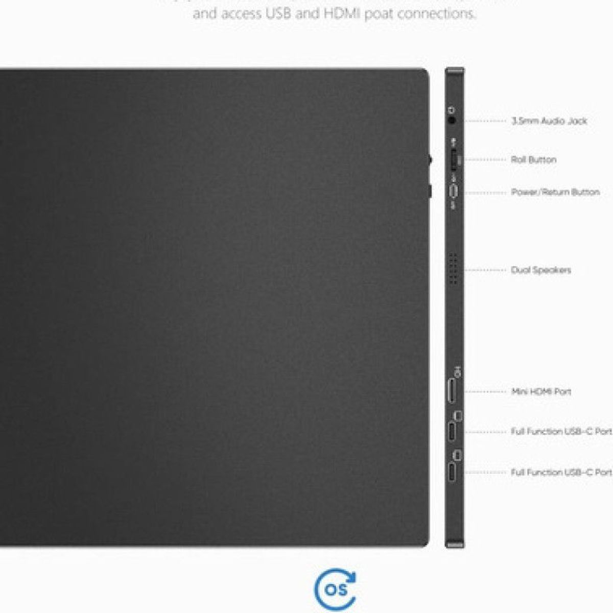 GENERICO - Monitor Portátil Arzopa 156 1080p 60hz 2 Usb-c Mini Hdmi