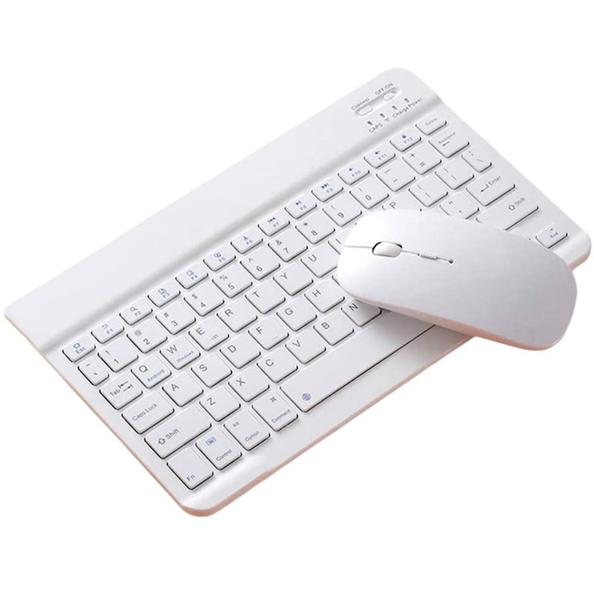 GENERICO - Kit Teclado Bluetooth y Mouse Inalámbrico Recargable Color Pastel Blanco