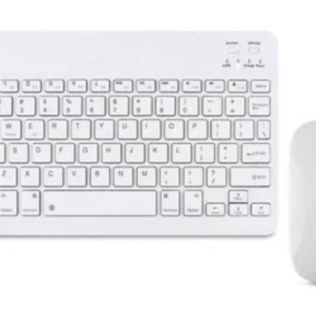 GENERICO - Kit Teclado Bluetooth y Mouse Inalámbrico Recargable Color Pastel Blanco