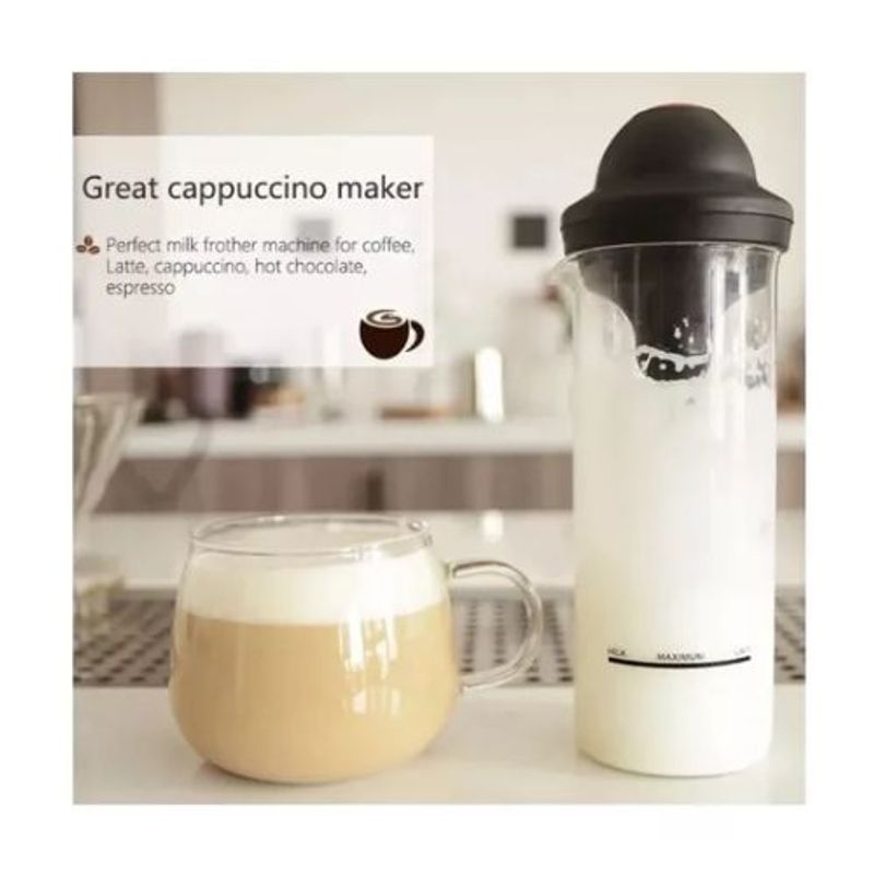 AFM - Batidor Para Leche Café Espumador Con Vaso De Vidrio 450ml