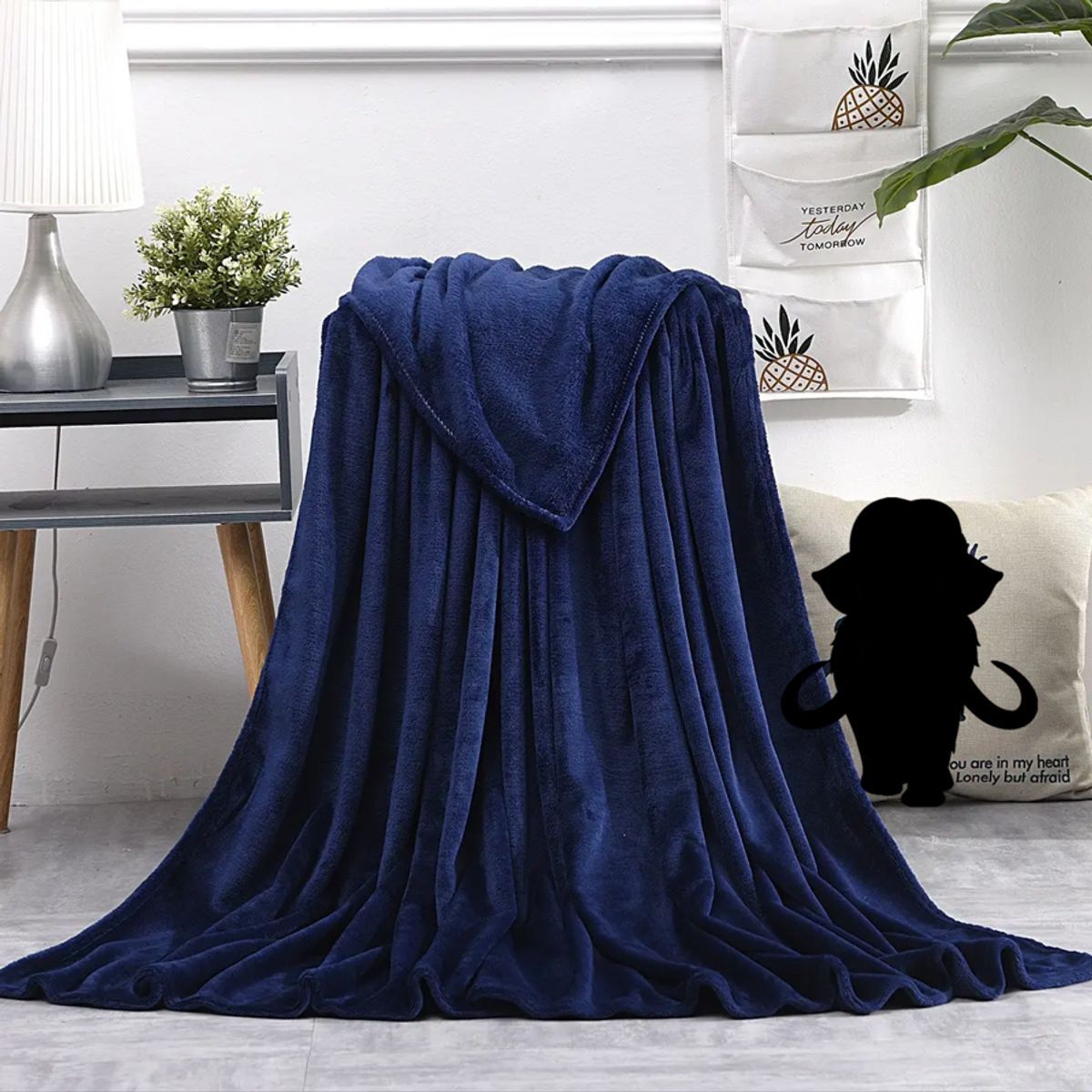 GENERICO - Cobija Manta Frazada Térmica Cama Doble Doble Azul