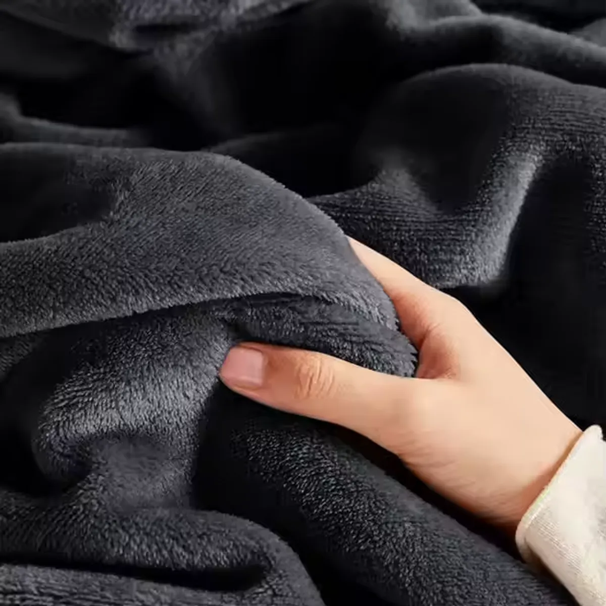 GENERICO - Cobija Manta Frazada Térmica Cama Doble Negro 220X190 CM