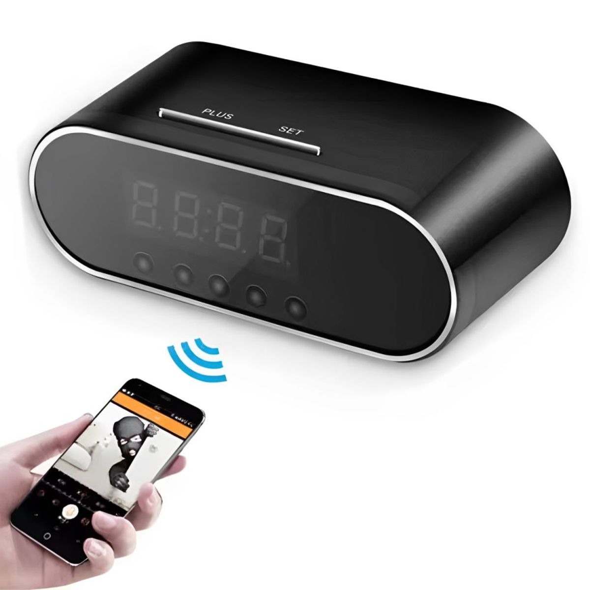 TECNOHOGAR JS - Camara Espia Reloj De Mesa Hd 1080p Wifi Hogar Negocio