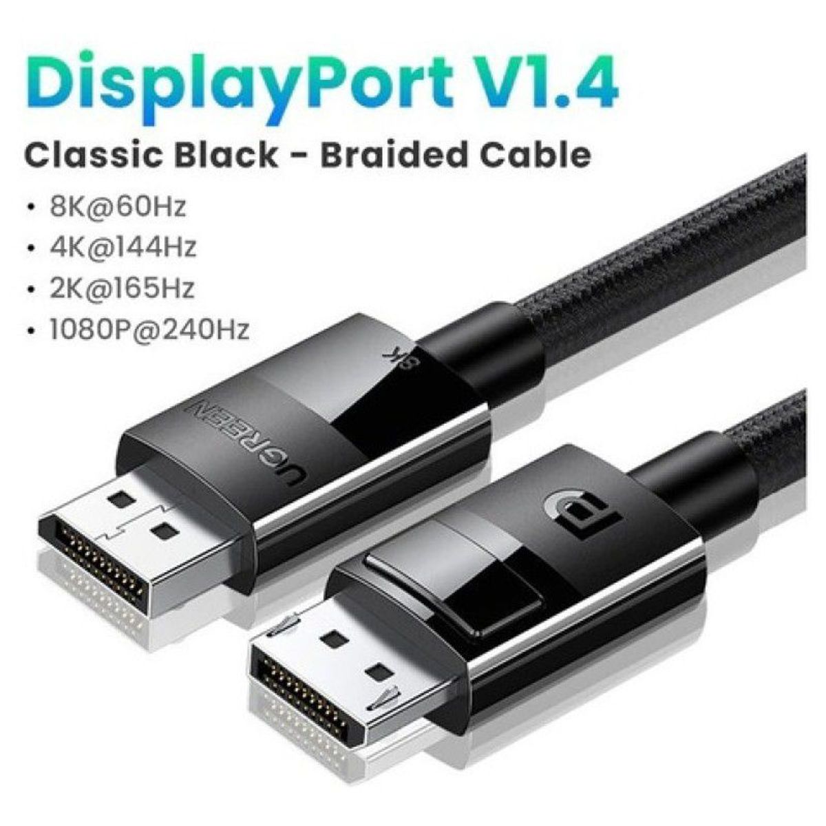 UGREEN - Cable Displayport Dp 14 8k Ugreen 240 Hz 324 Gbps 2 Metros