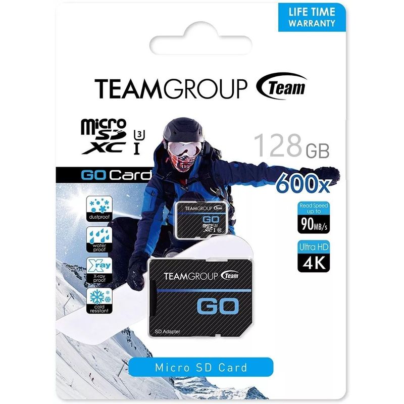 TEAM GROUP - Tarjeta de Memoria Micro SD 128 GB TEAMGROUP GO 4K Original
