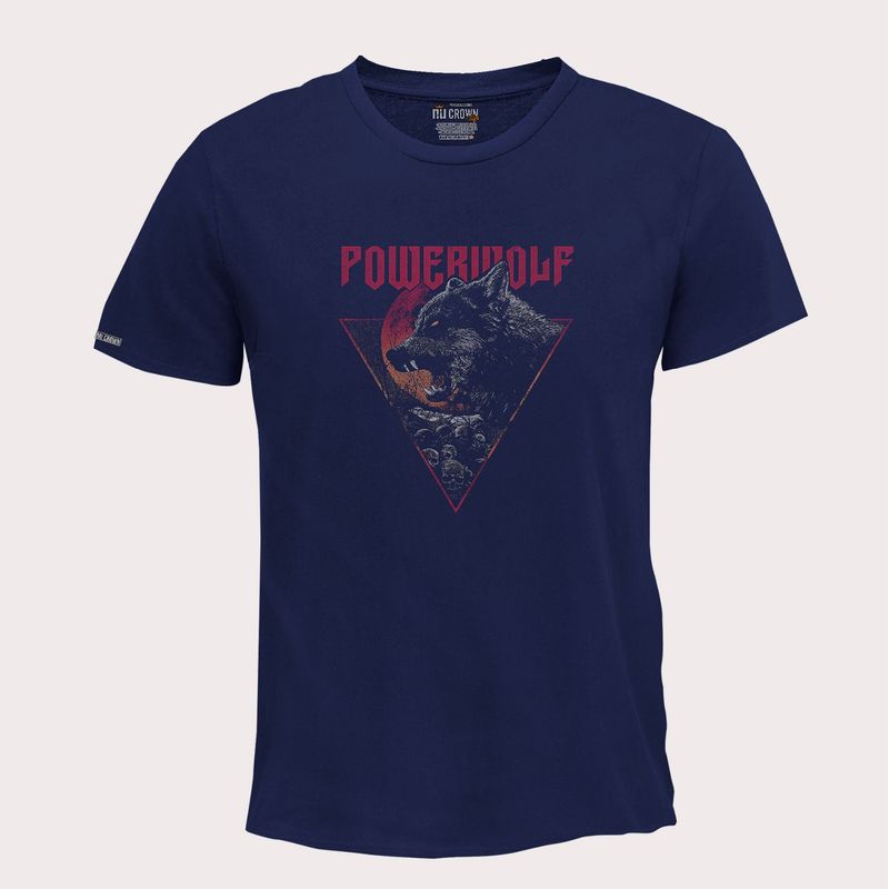 CREACIONES NU CROWN - Camiseta  Powerwolf banda metal rock Hombre Color Azul