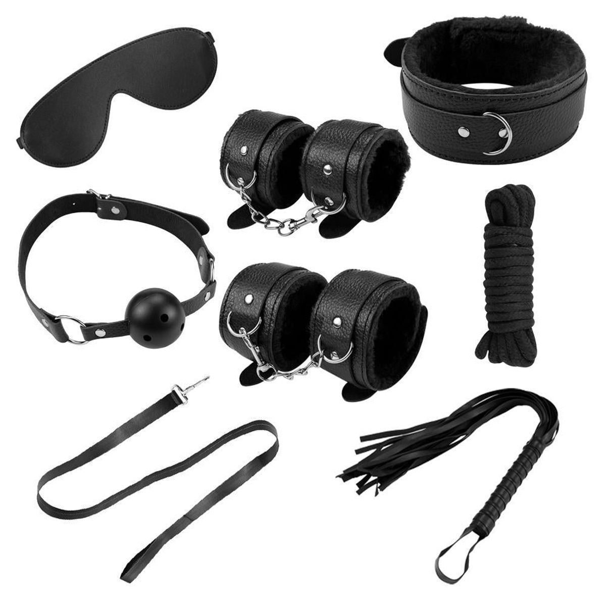 GENERICO - Camtoyz Kit Bondage Capri Negro  Antifaz Amarres y Accesorios para Juego de Roles Parejas