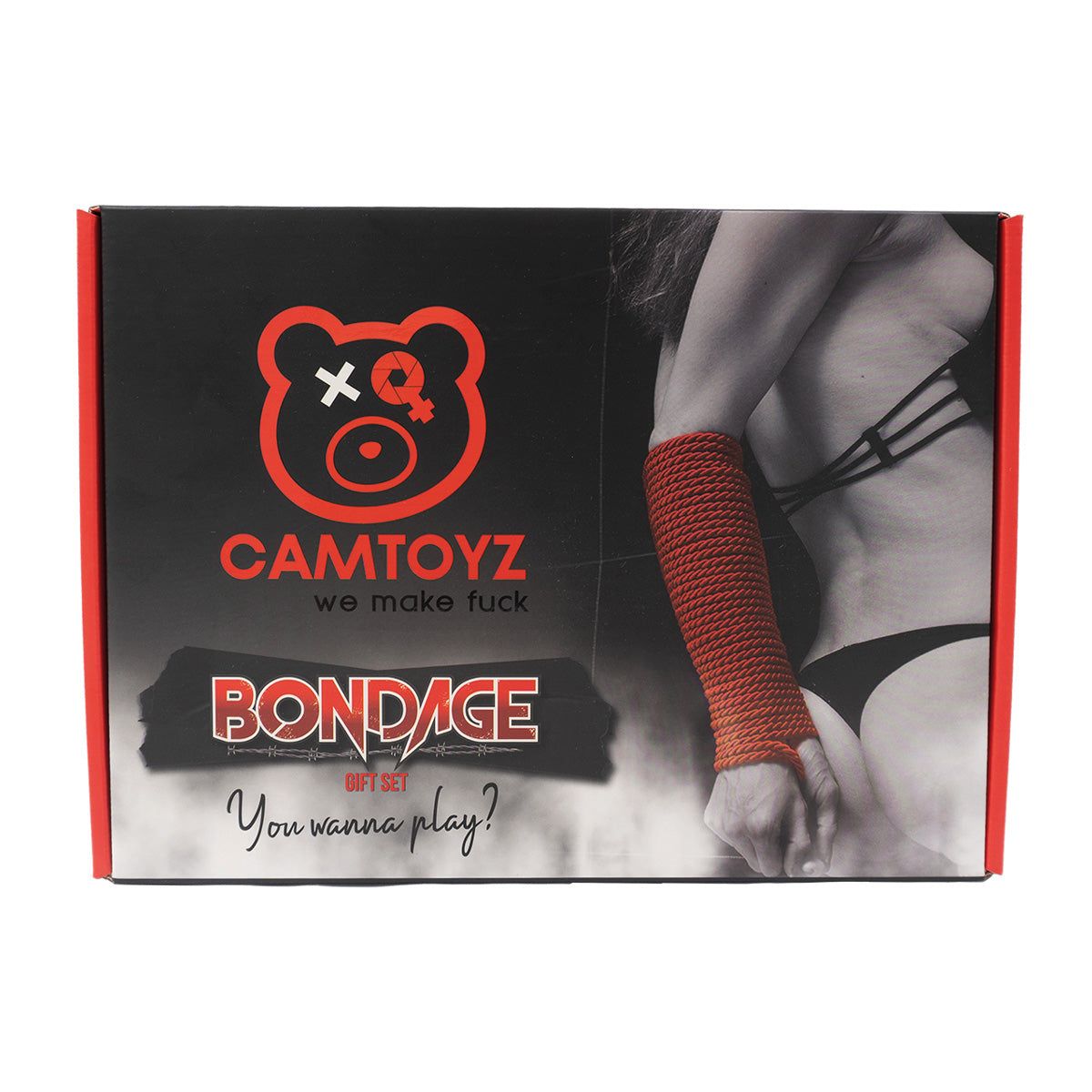 GENERICO - Camtoyz Kit Bondage Capri Rojo  Antifaz Amarres y Accesorios para Juego de Roles Parejas