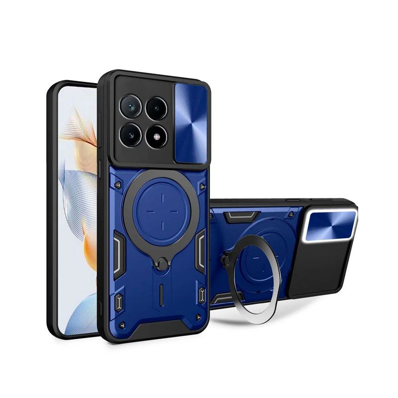 GENERICO - Estuche Proteccion Camara Con Soporte Para Honor X8B 4G Azul