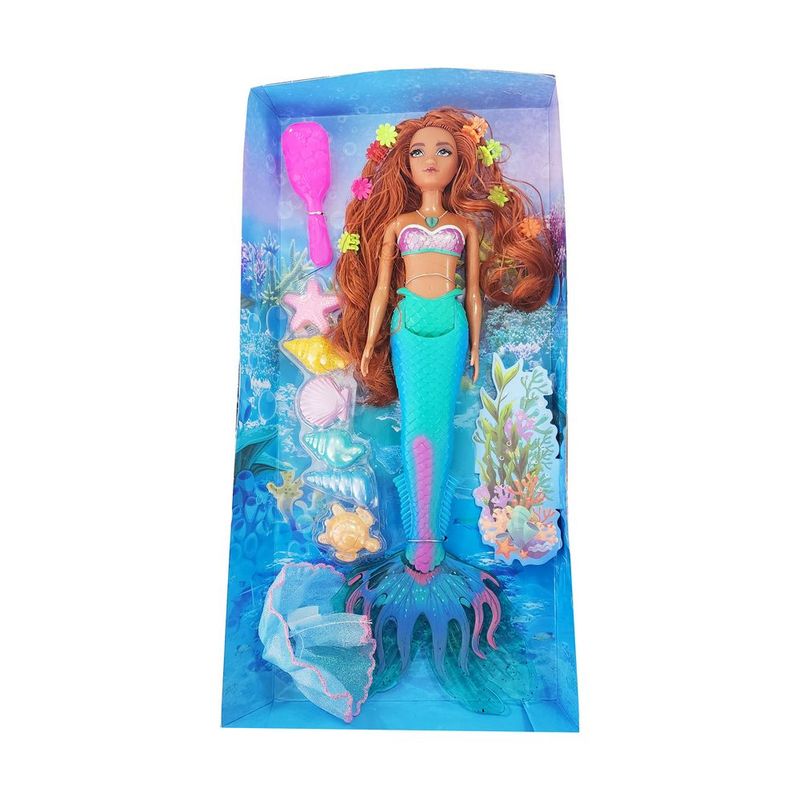 GENERICO - Muñeca Princesa Sirena Ariel Luces Niña Sonido La Sirenita