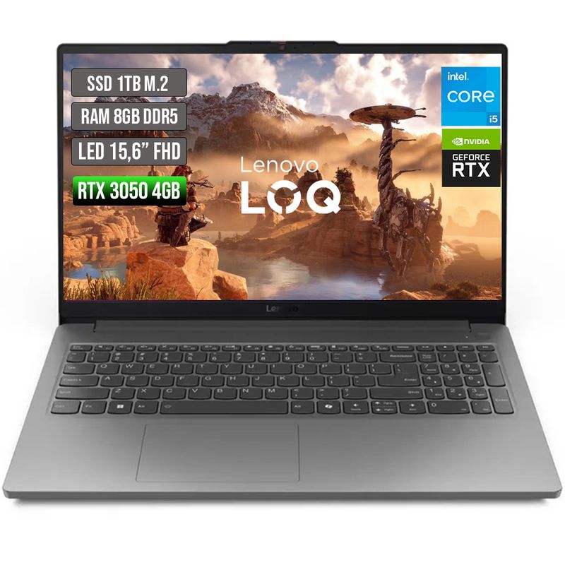 LENOVO - LENOVO LOQ INTEL CORE I5-12450HX RTX 3050 6GB SSD 1TB RAM 8GB LED 15,6 FULL HD 144Hz