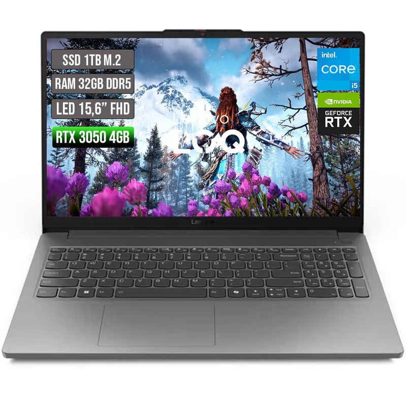 LENOVO - Portátil Lenovo Intel Core I5 RTX 3050 32GB RAM 1TB SSD 15.6"