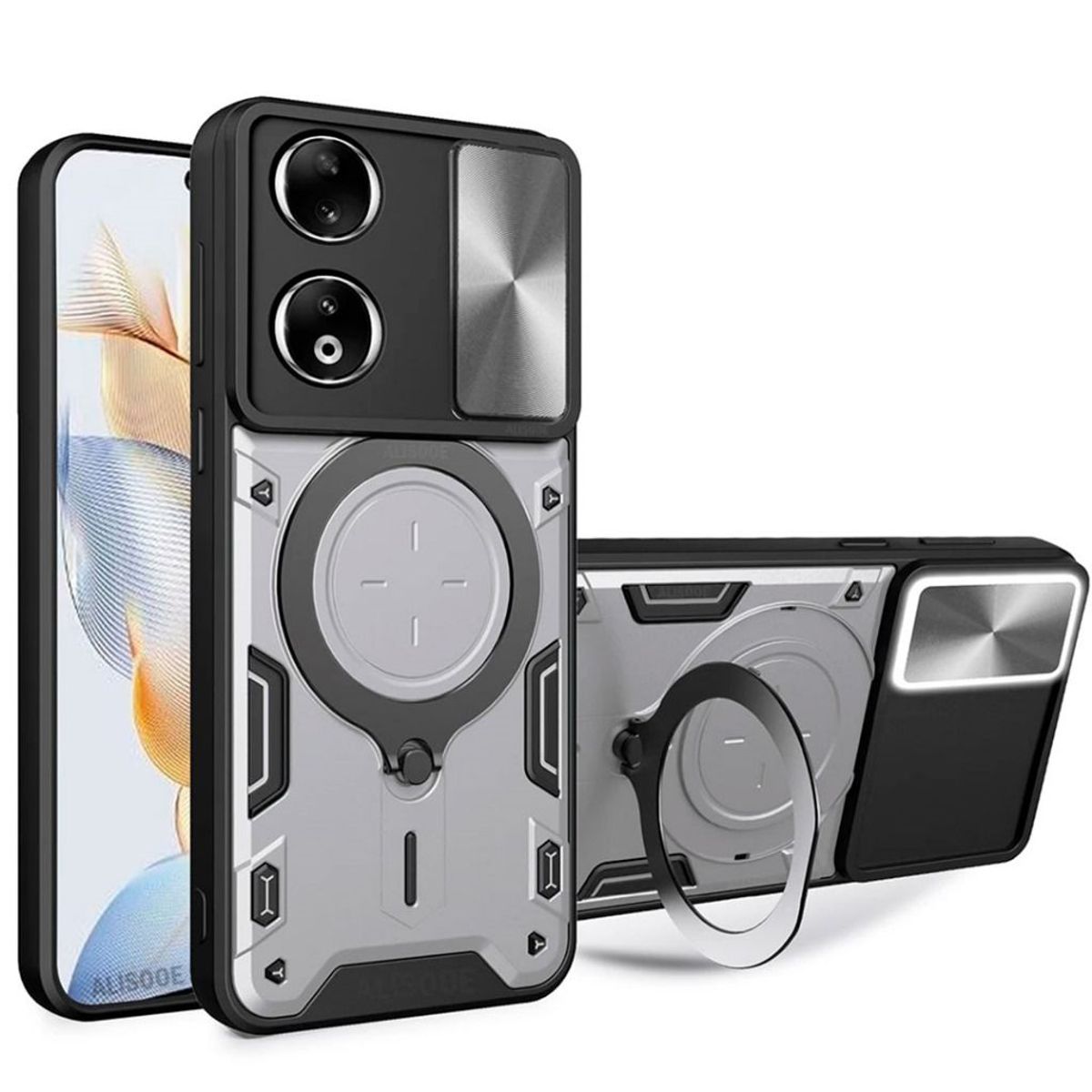 GENERICO - Estuche Proteccion Camara Con Soporte Para Honor X7B Gris