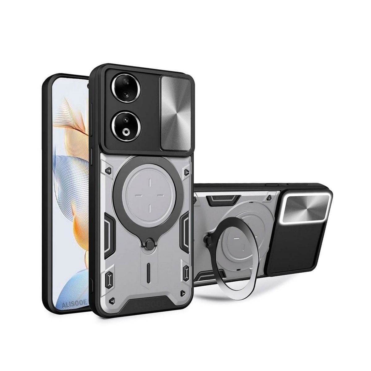 GENERICO - Estuche Proteccion Camara Con Soporte Para Honor X7B Gris