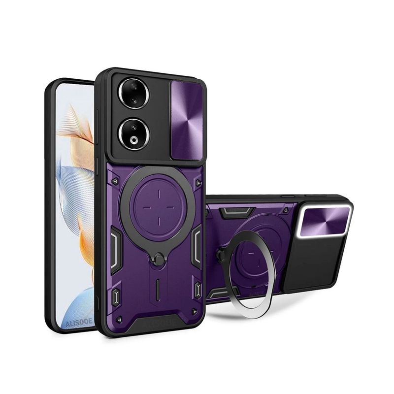 GENERICO - Estuche Proteccion Camara Con Soporte Para Honor X7B Morado
