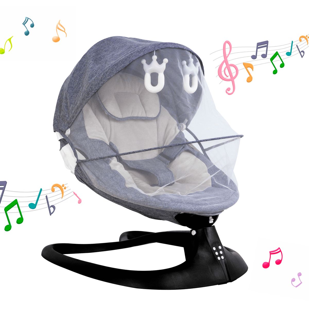 SUBE - Silla Mecedora Eléctrica Bebé Movimiento Lateral Bluetooth