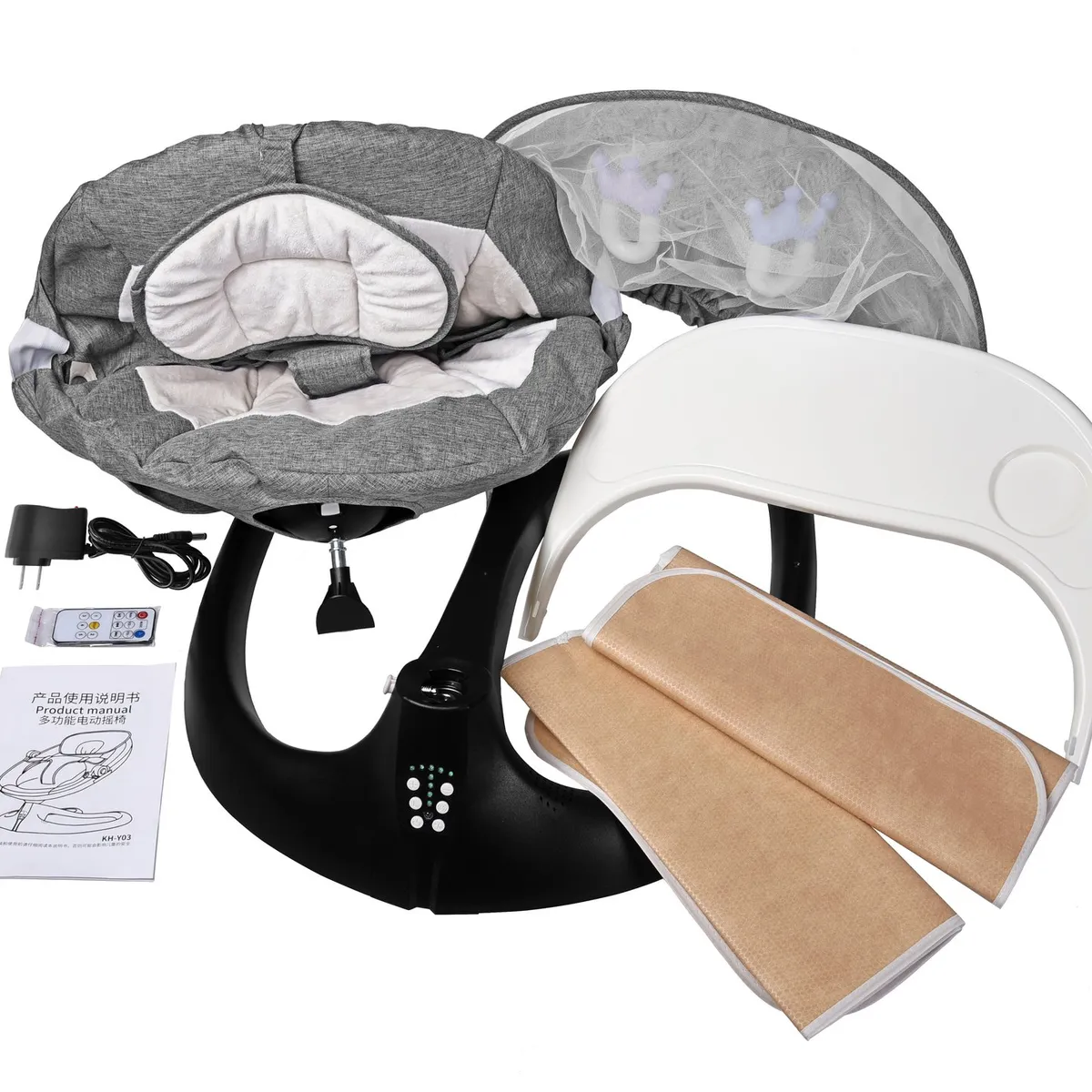 SUBE - Silla Mecedora Eléctrica Bebé Movimiento Lateral Bluetooth G