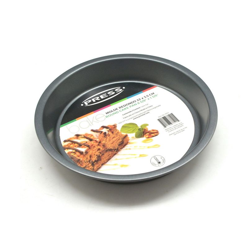 PRESS - Molde Redondo para Tortas Pastel Ponqué 22x3,5 cm PRESS 77101 - Gris