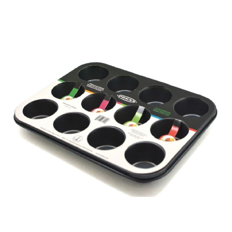 PRESS - Molde para Ponqué Cupcake de 12 Und. 35x26.5x3 cm PRESS 77104 - Gris