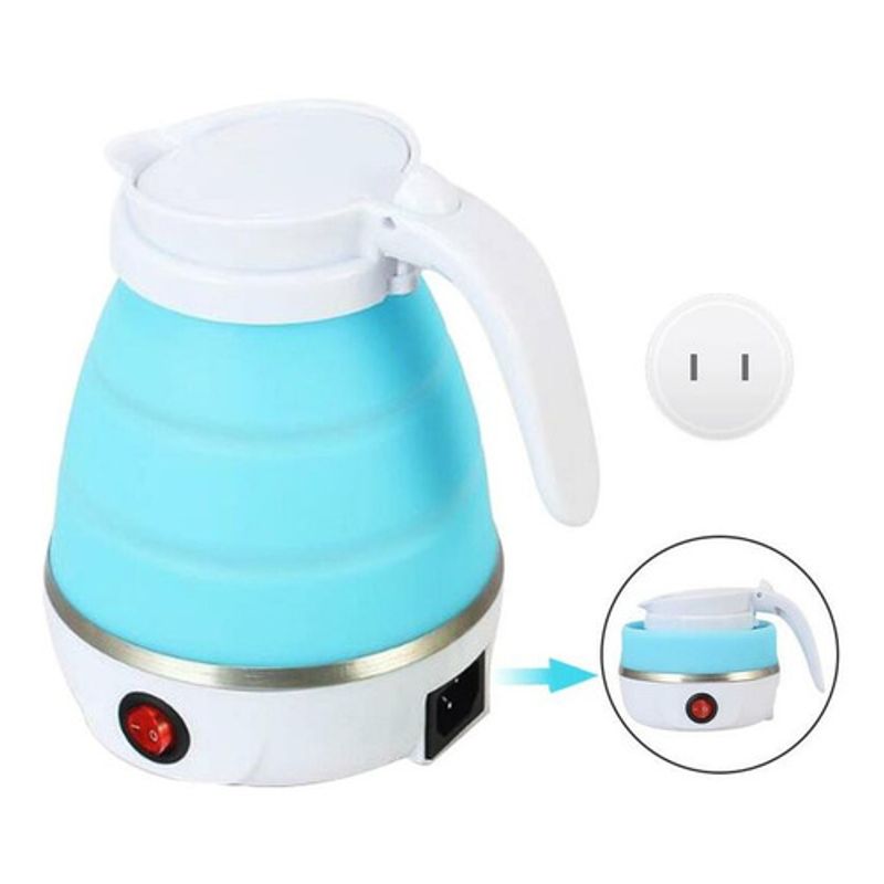 MILOPTS - Jarra Hervidora De Agua Plegable Eléctrico Viaje 600ml AZUL