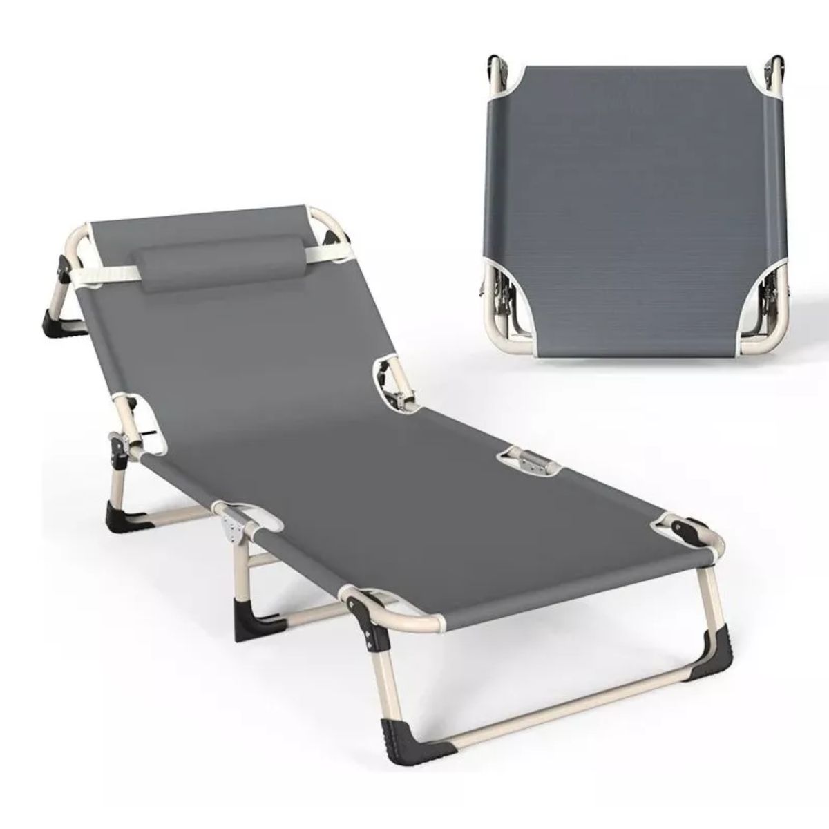 SUBE - Cama Plegable Para Exteriores Reclinable Camping-