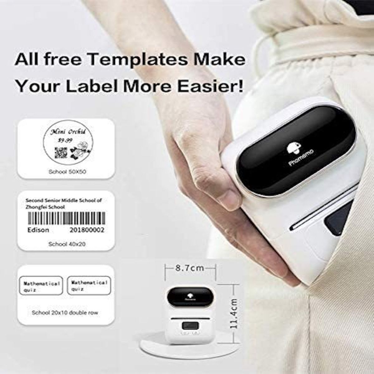 GENERICO - Impresora De Etiquetas Termica Portable Bluetooth M110.