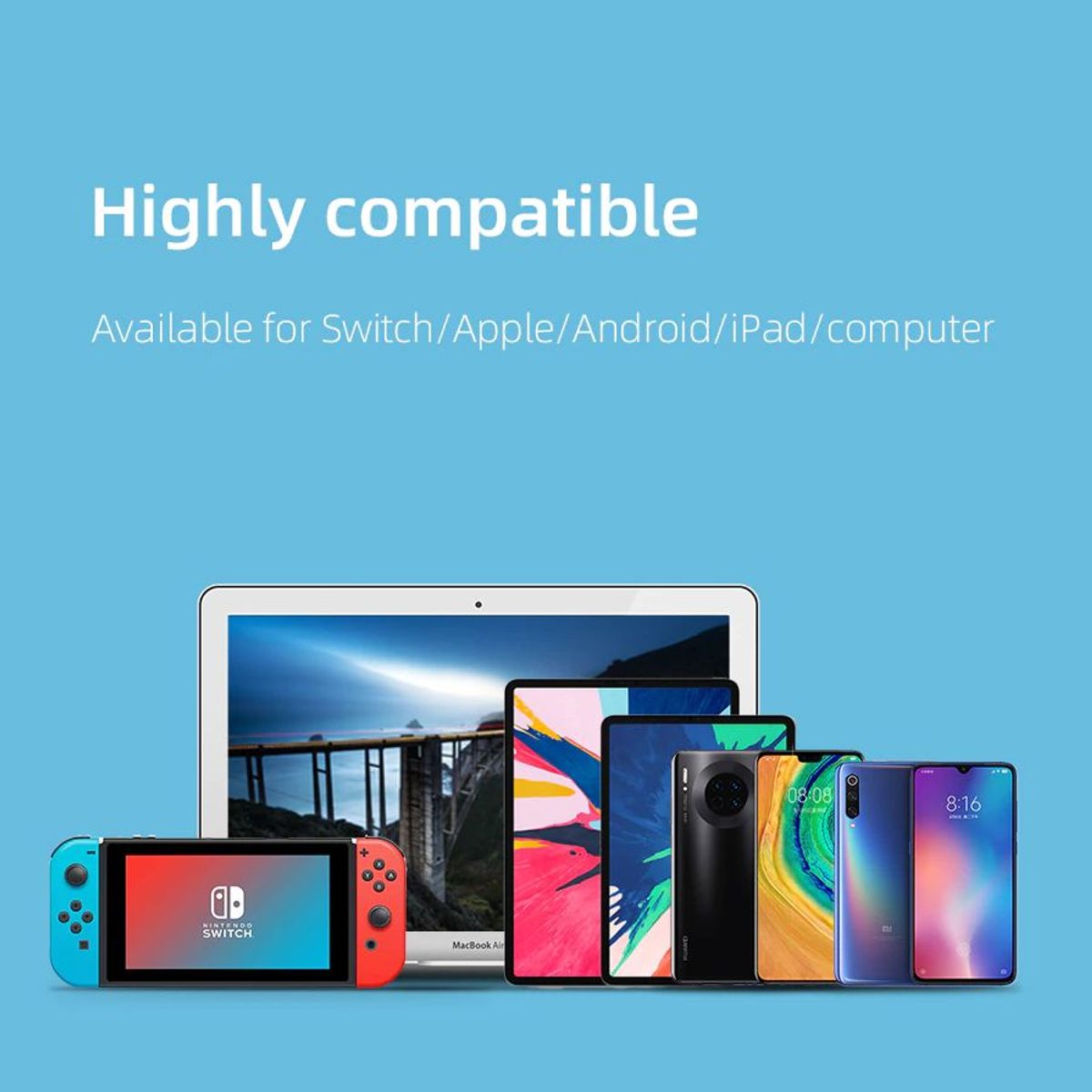 GENERICO - Adaptador Hagibis Usb-c A Hdmi Para Nintendo Switch Mac Android Blanco
