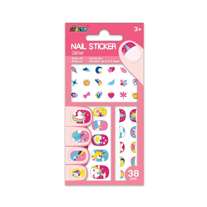 JUGANDO Y EDUCANDO - Set De Arte Y Manualidades Stickers Para Uñas Unicornio Niña