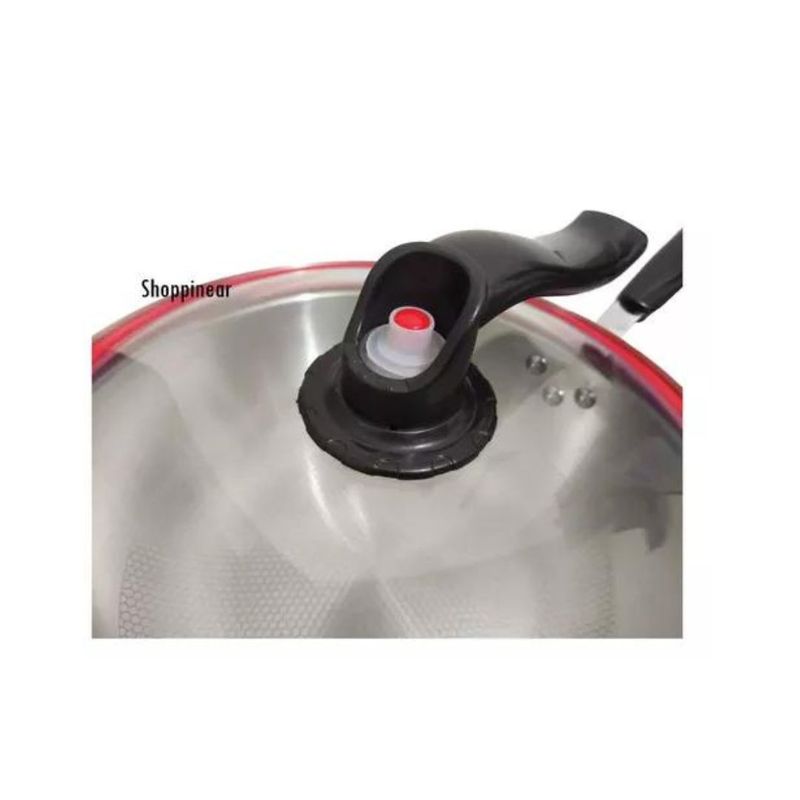 GENERICO - Sarten Antiadherente 30 Cm Wok Tapa De Vidrio Mango