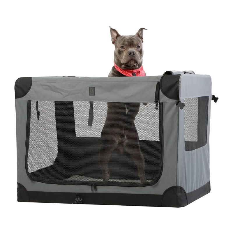 GENERICO - Guacal Plegable para Mascotas Doggy Talla M Gris